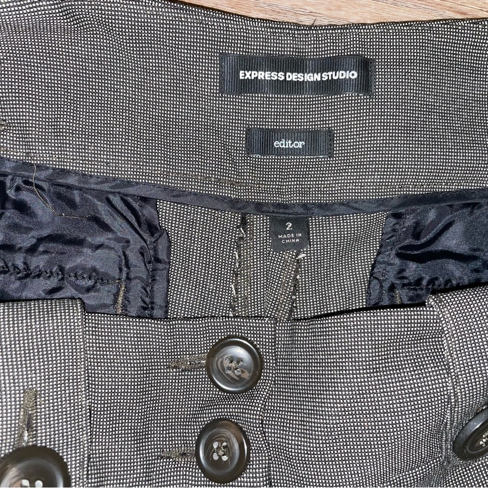 Express Design Studio Editor Gaucho Pants Brown S… - image 8